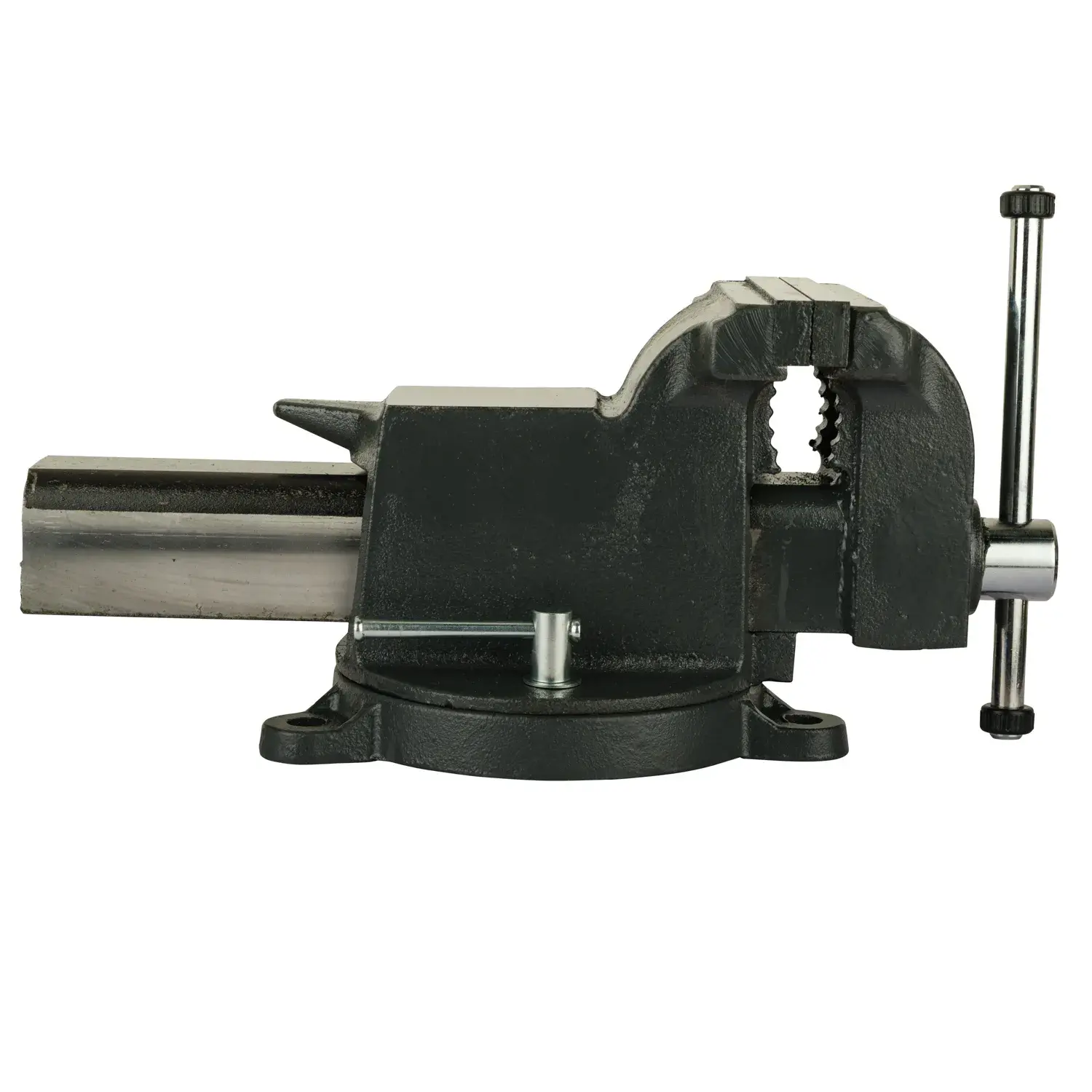 STANLEY bench vise, SKUs 83-067 and 1-83-067, photography side view, black metal tool on white background