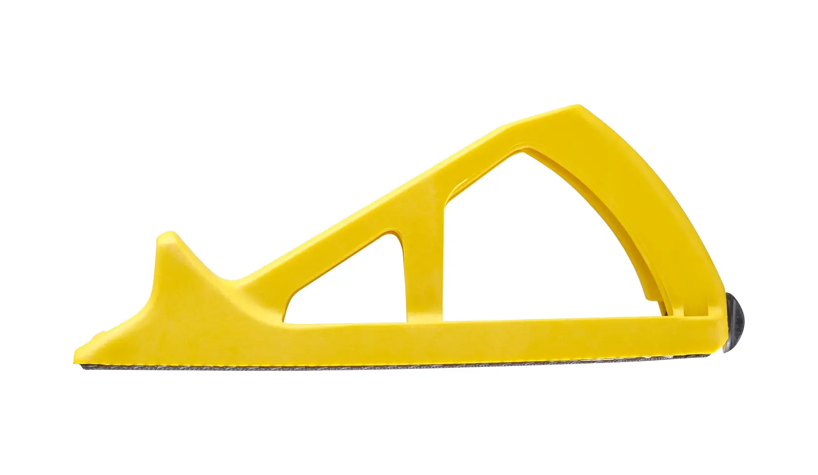 STANLEY 5-21-103 yellow plastic photo of side angle surform planer tool on white background.