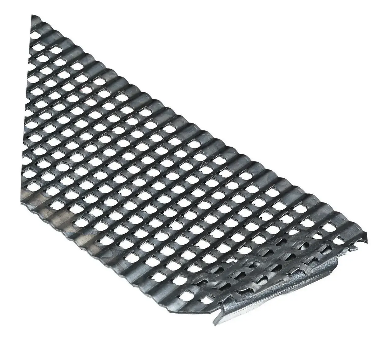 STANLEY 5-21-398 photography of a black metal replacement plane blade, angled on white background.