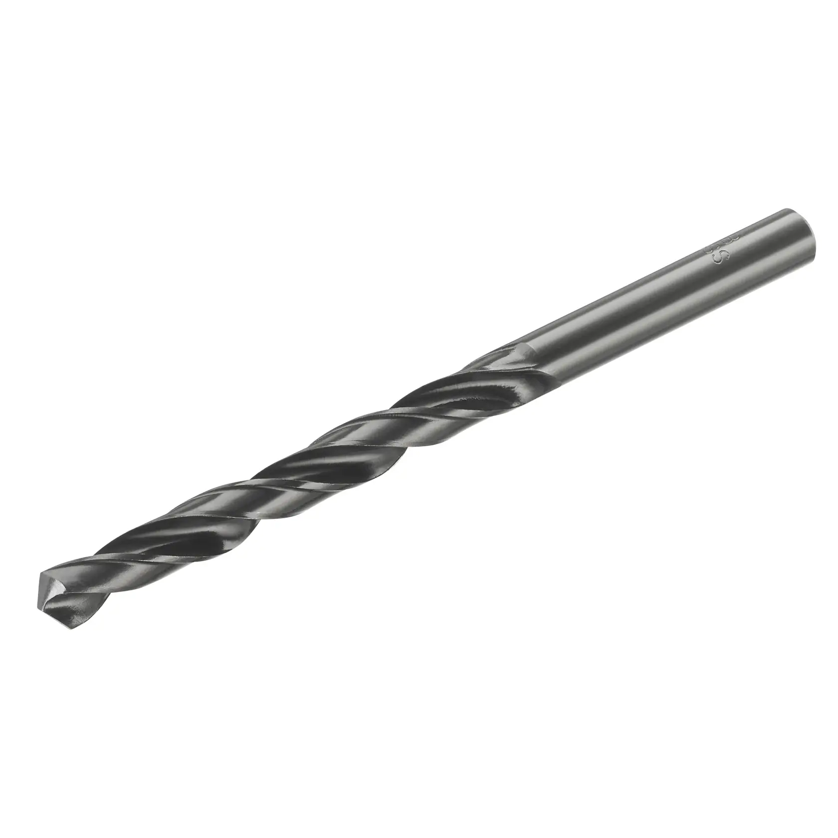 STANLEY STA50085 black metal twist drill bit, shown in side view on white background.