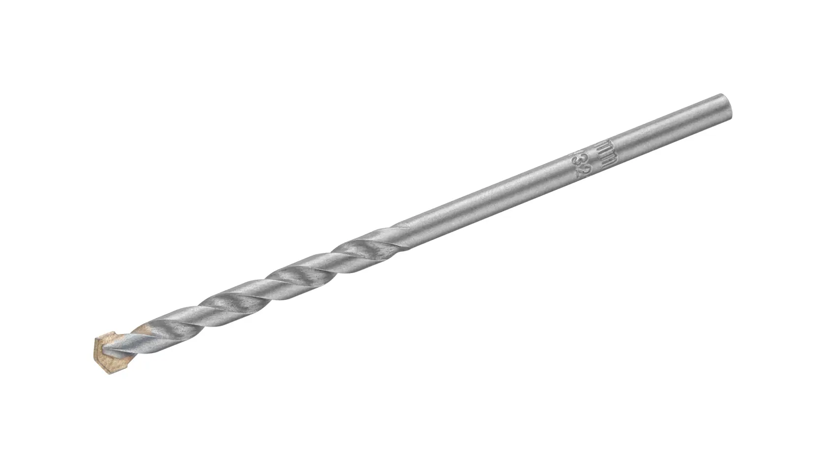 STANLEY STA53080-QZ masonry drill bit silver side view on white background.