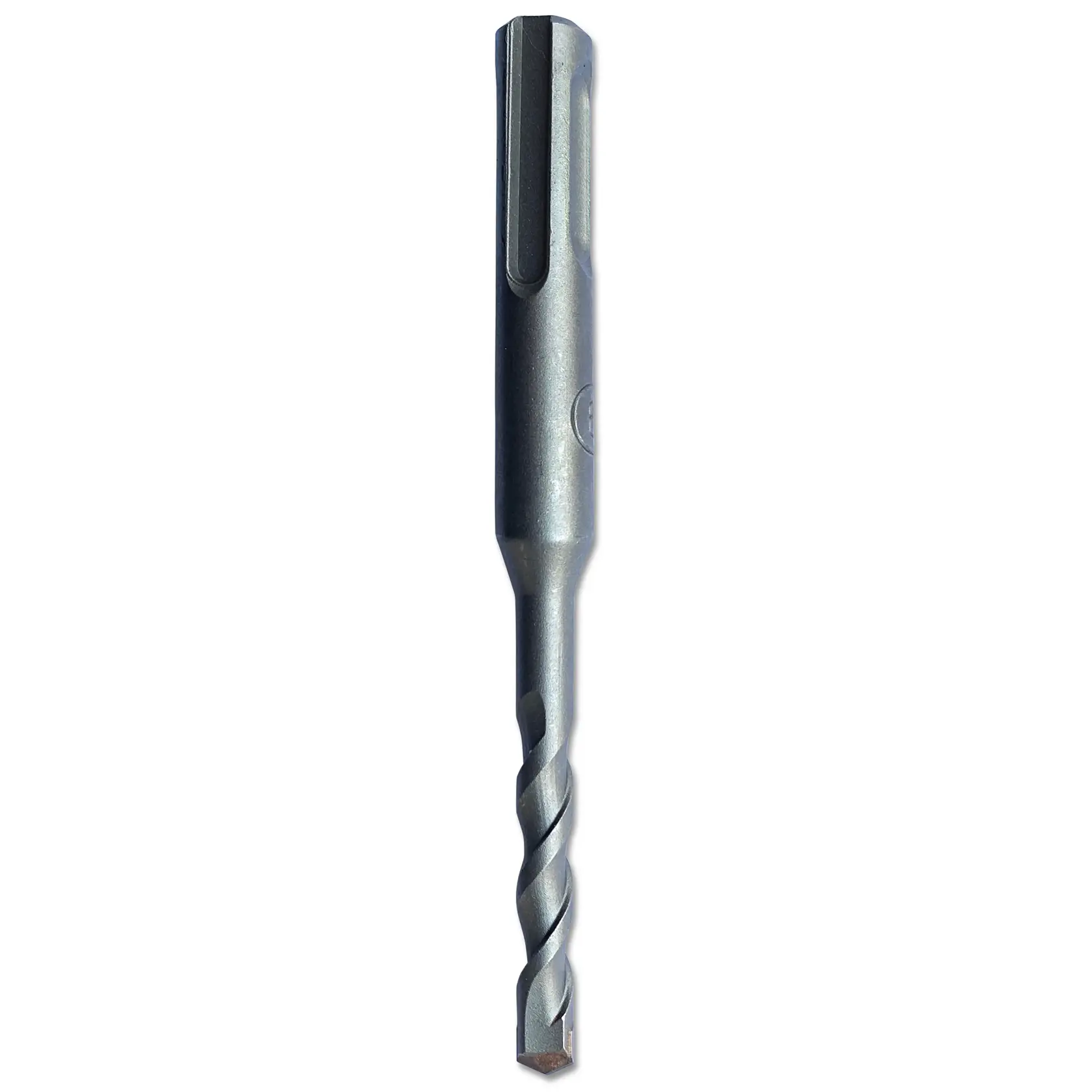 STANLEY STA54012-QZ masonry drill bit, metallic grey, front angle, photography of tool.