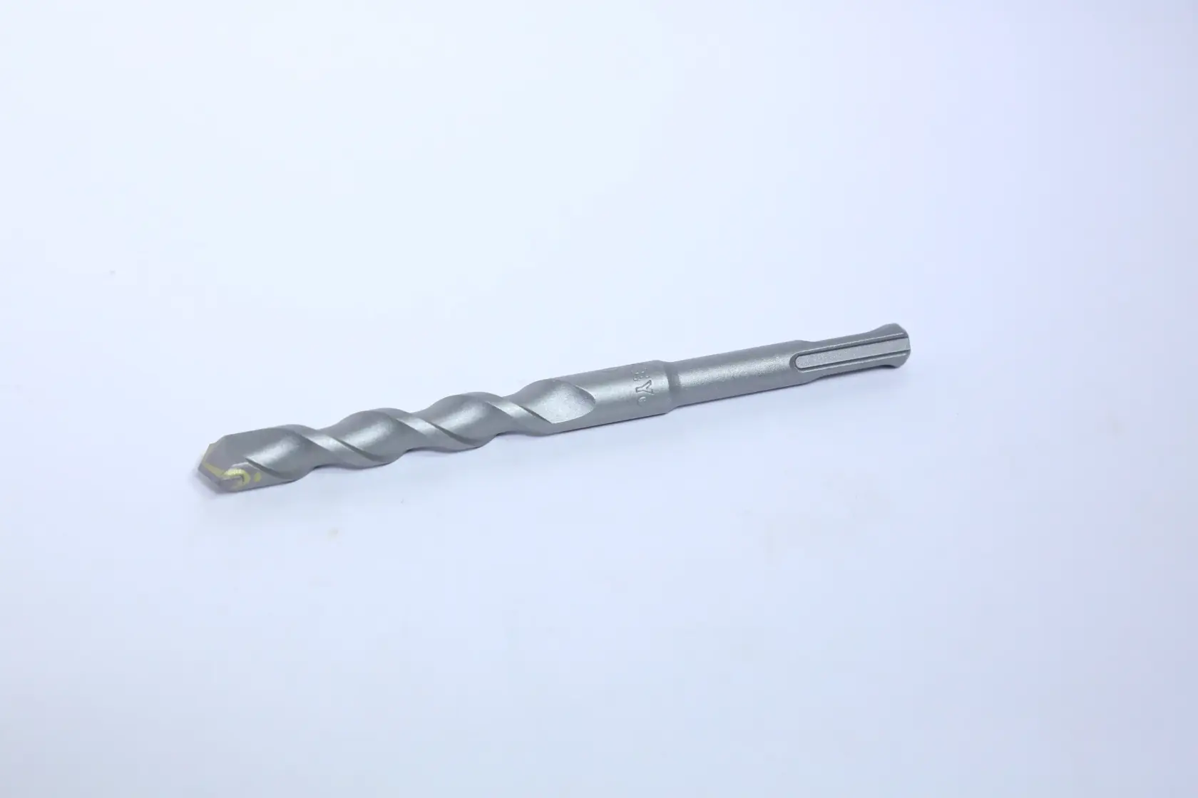 STANLEY STA54052 silver masonry drill bit, side angle, on white background.