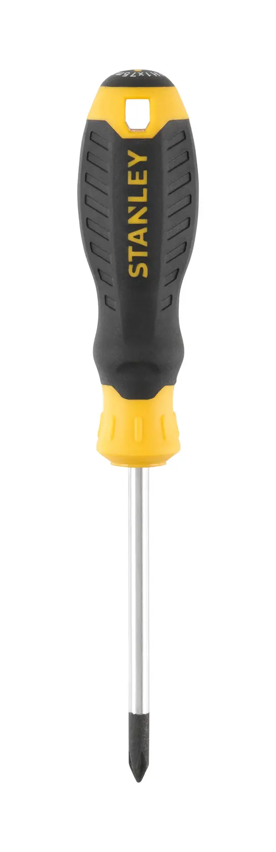 STANLEY STHT16155-0 screwdriver with yellow and black handle, front view, product photography.