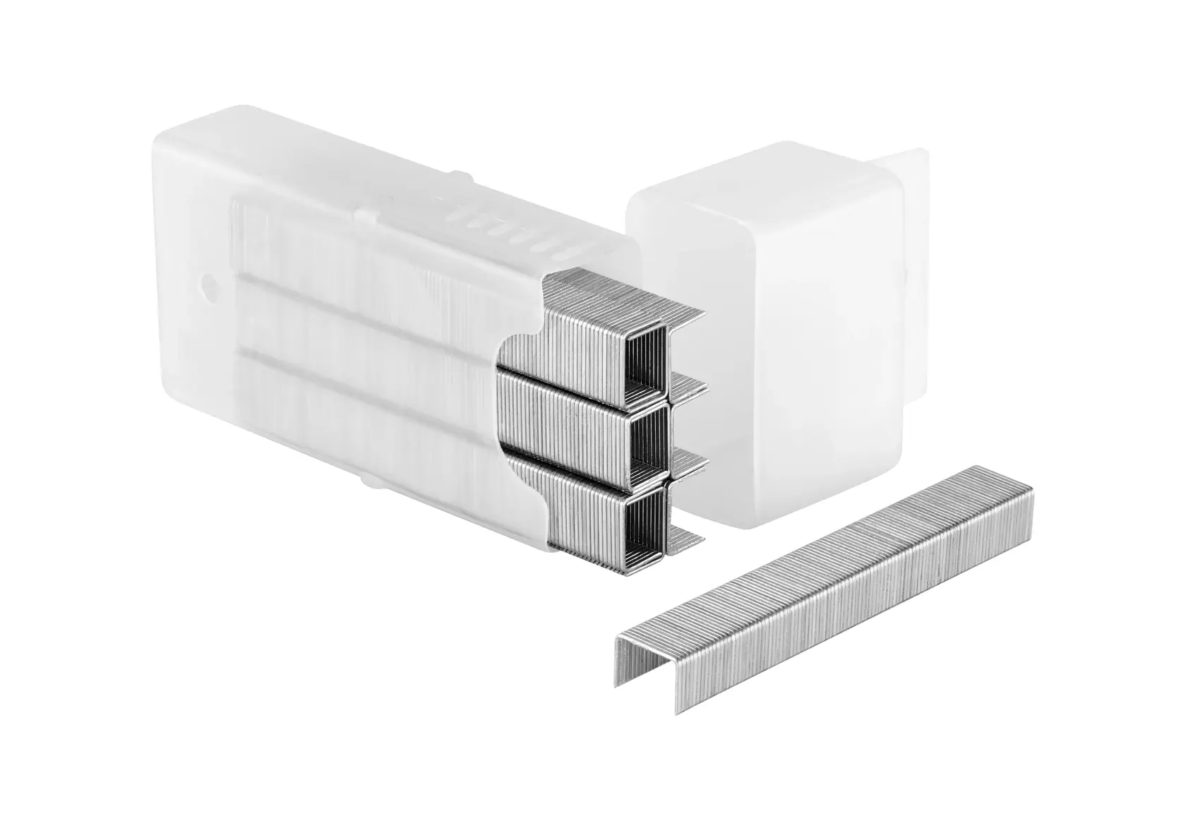 Stanley staples in plastic box, SKUs 0-TRA205T, TRA205T, 1-TRA205T, photography category.
